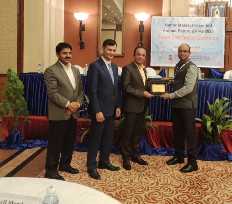 नेपाल एसबिआई बैंकले पायो ‘बेस्ट प्रेजेन्टेड अन्युअल रिपोर्ट २०२०’ पुरस्कार