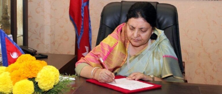 राष्ट्रपति भण्डारीद्वारा नेपाल संवतकाे शुभकामना