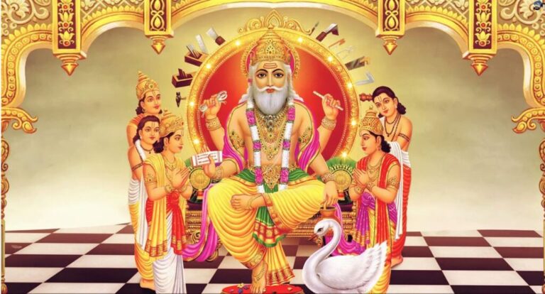 भगवान् विश्वकर्माको पूजा आराधना गरि विश्वकर्मा पूजा मनाइयाे