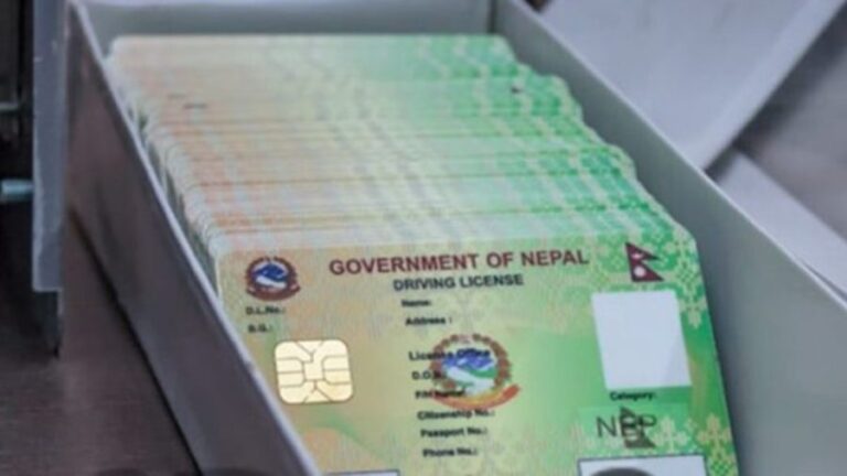 चालक अनुमतिपत्रको कार्ड डेढ महिनाभित्र नेपाल आइपुग्ने