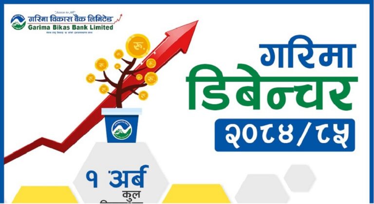 गरिमा विकास बैंककाे ऋणपत्र निष्काशन, ८ दशमलव ७५ प्रतिशत ब्याज