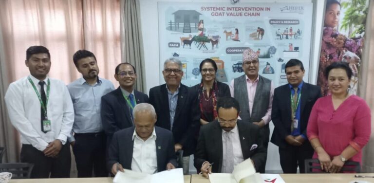 नबिल बैंक र हेफर इन्टरनेशनल नेपालबीच सम्झौता