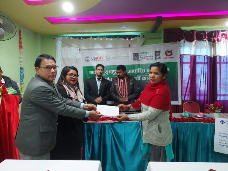 सगरमाथा इन्स्योरेन्सद्वारा धानबाली बीमाको क्षतिपूर्तिबापत ३१ जना किसानलाई दाबी भुक्तानी