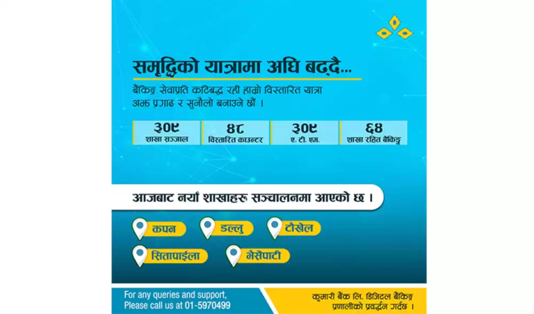 कुमारी बैंकका ५ नयाँ शाखा विस्तार