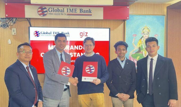 ग्लोबल आइएमई बैंक र जिआइजेडबीच विद्युतीय सार्वजनिक यातायातमा लगानी गर्ने सम्झौता