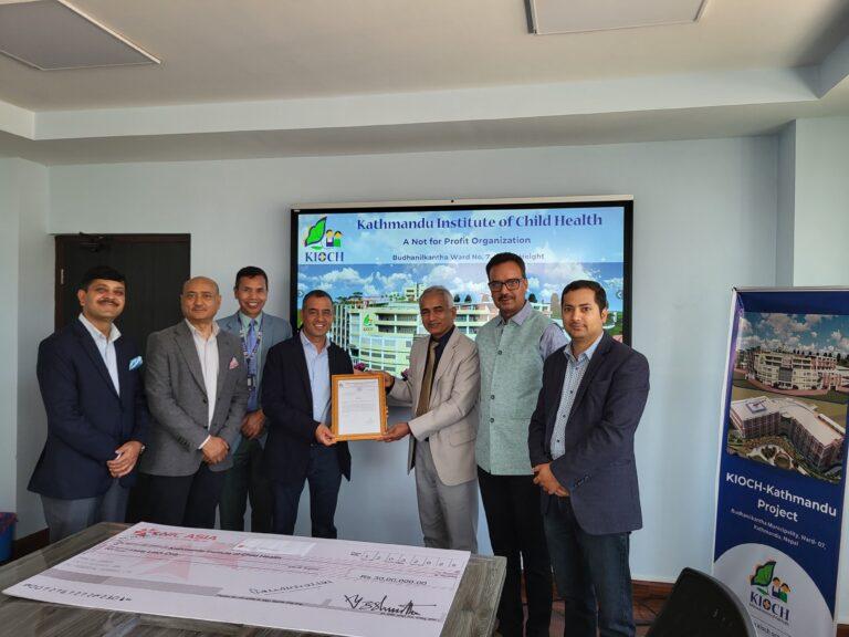आइजीआई प्रुडेन्सियल इन्स्योरेन्स काठमाडौं बाल अस्पताललाई गर्‍यो ३० लाख आर्थिक सहयोग