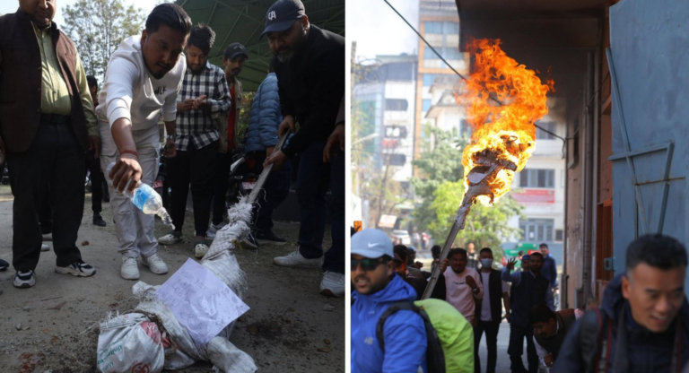 कुलमान घिसिङलाई हटाएको विरोधमा ऊर्जामन्त्री खड्काको पुत्ला दहन