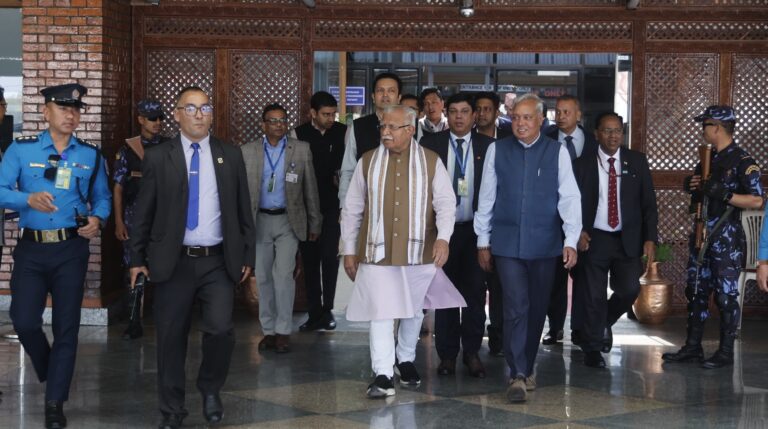 भारतका विद्युत् मन्त्री मनोहरलाल खट्टर दुई दिने नेपाल भ्रमणमा
