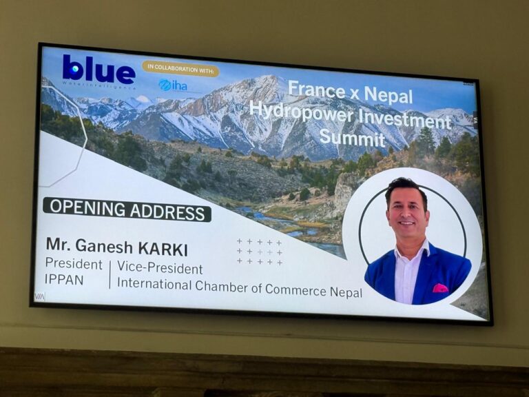 नेपालको जलविद्युतमा लगानी गर्न फ्रान्सेली लगानीकर्तालाई इप्पान अध्यक्ष कार्कीको आग्रह