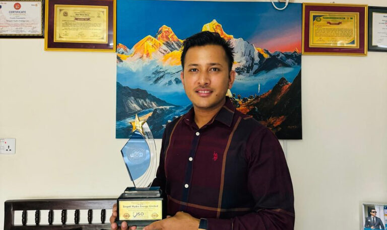सिंगटी हाइड्रो इनर्जीलाई अन्तर्राष्ट्रिय आईएसओ प्रमाणपत्र