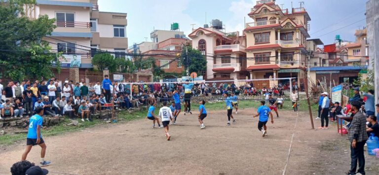 स्याङ्ग्जाको घले हार्भेष्टिङ्गले उचाल्यो ‘प्रथम रानीबन कप’ भलिबलको ट्रफि