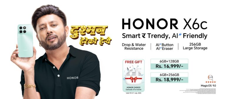 अनर एक्स६सी नेपालमा सार्वजनिक, एआई फिचर र निःशुल्क इयरबड्स उपहार
