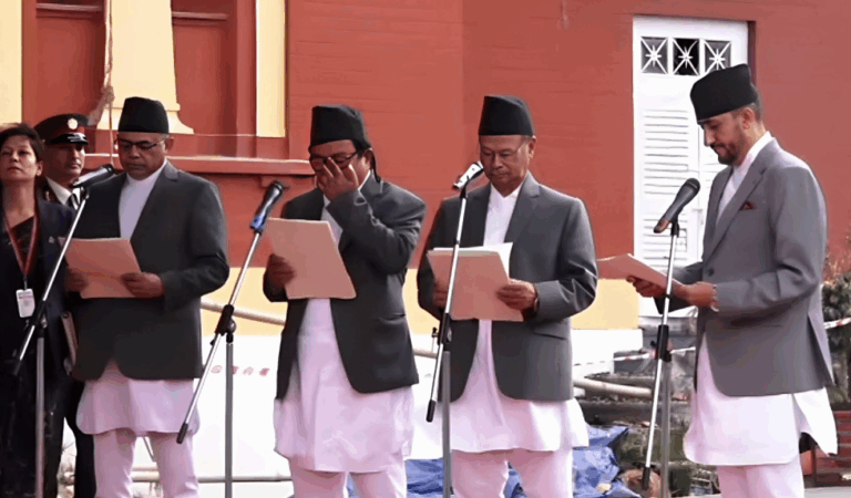 प्रधानमन्त्री कार्कीको मन्त्रिमण्डल विस्तार, नवनियुक्त चार मन्त्रीले लिए शपथ