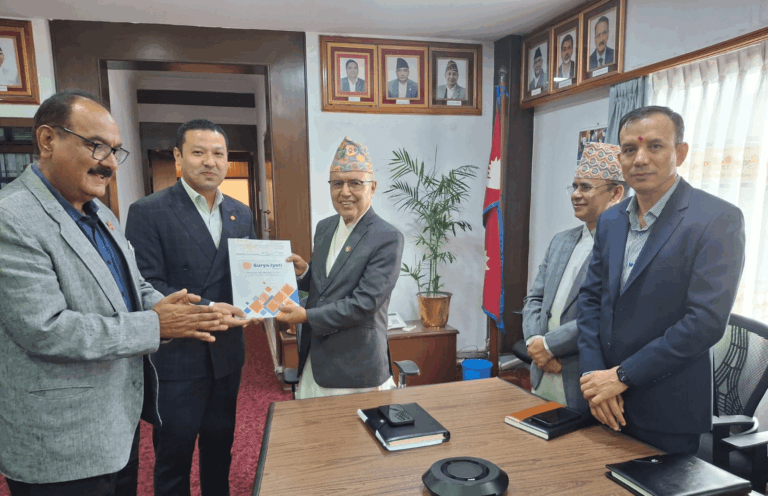 सूर्यज्योति लाइफ इन्स्योरेन्सद्वारा भौतिक पूर्वाधार पुनर्निर्माण कोषमा डेढ करोड सहयोग