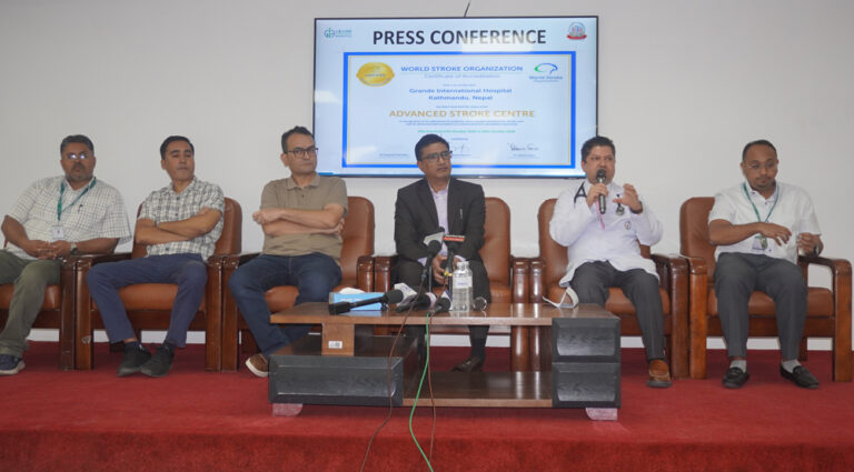 ग्राण्डी अन्तर्राष्ट्रिय अस्पतालद्वारा ‘एडभान्स्ड स्ट्रोक सेन्टर’ सञ्चालन, मस्तिष्कघातका बिरामीलाई नयाँ आशा