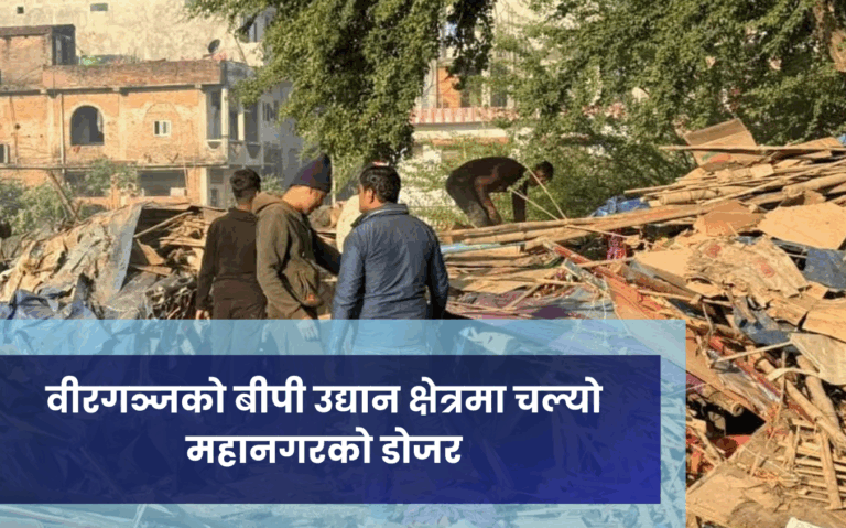 वीरगञ्जको बीपी उद्यान क्षेत्रमा चल्यो महानगरको डोजर