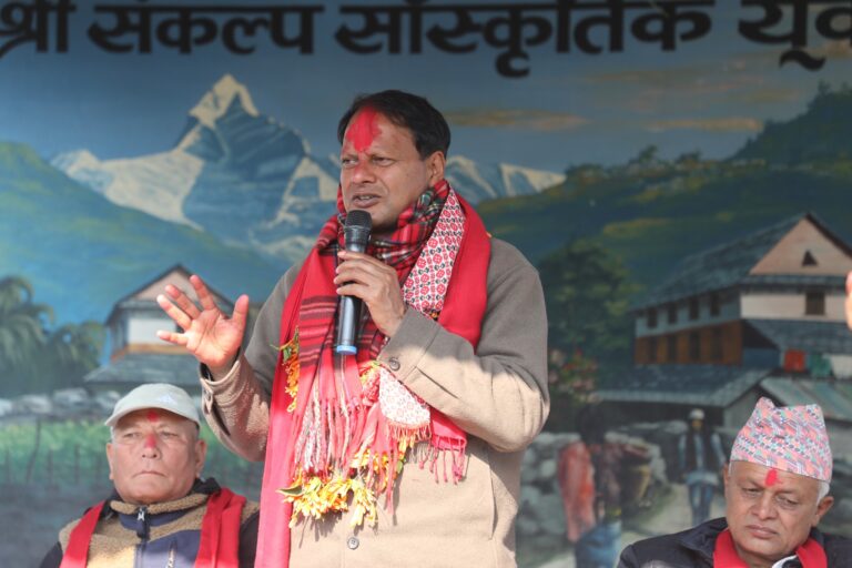 भरतराज ढकाललाई चुनाव प्रचार, ‘समृद्ध नेपाल, समुन्नत स्याङ्जा’ निर्माणकाे प्रतिबद्धता