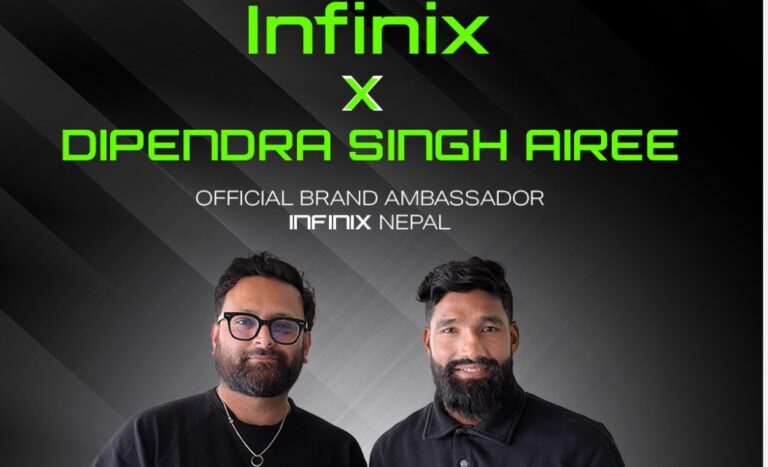 Infinix नेपालले राष्ट्रिय क्रिकेटर दिपेन्द्र सिंह ऐरीलाई ब्रान्ड एम्बेसडरमा नियुक्त गर्‍यो