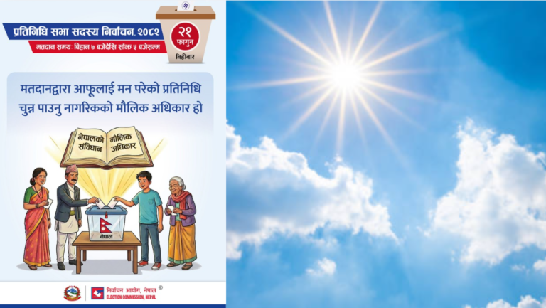 अधिकांश स्थानमा निर्वाचनका दिन मौसम सफा रहने